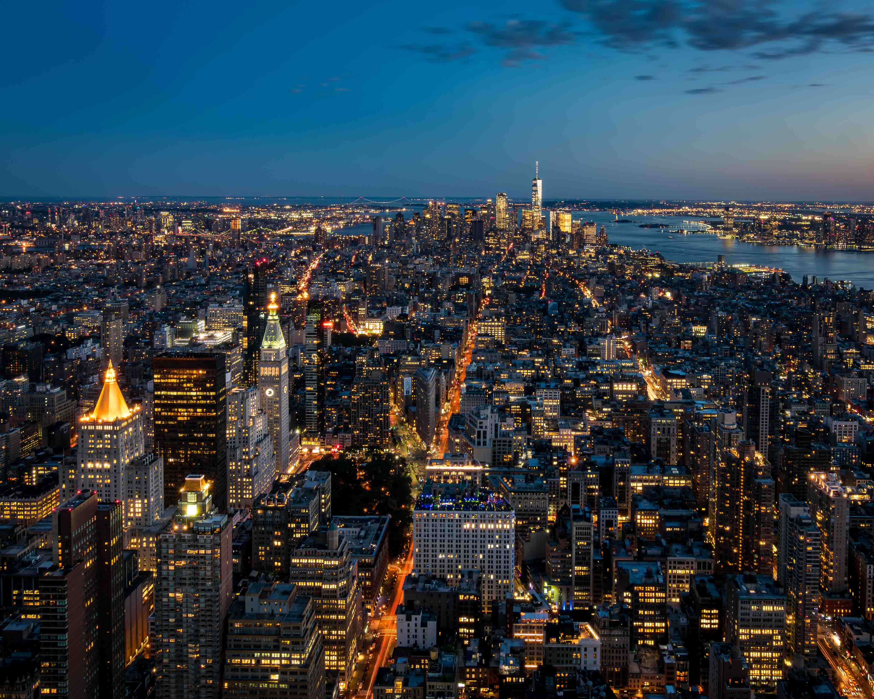 Manhattan at Twilight from Above - Manhattan